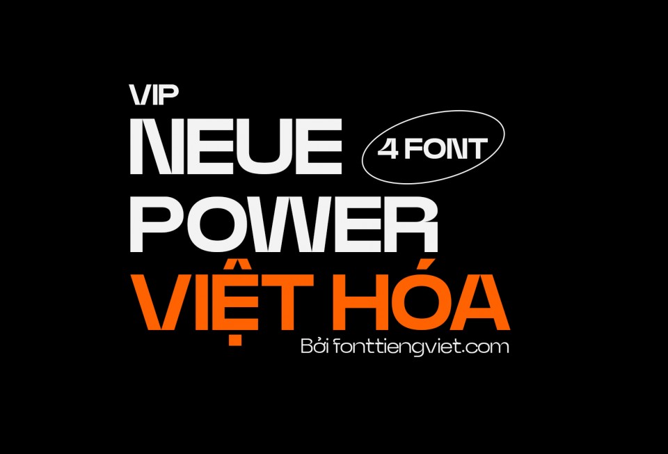 Font việt hóa 1FTV Neue Power ( Bộ 4 font )