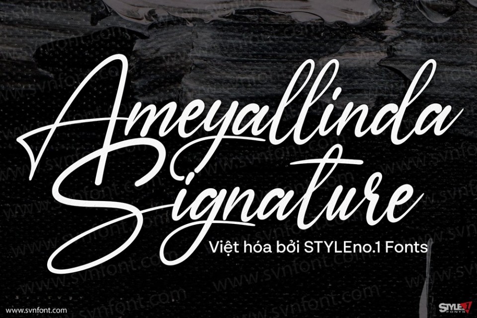 Font việt hóa SVN Ameyallinda Signature