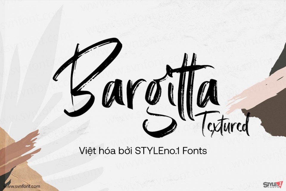 Font việt hóa SVN Bargitta Textured kiểu brush