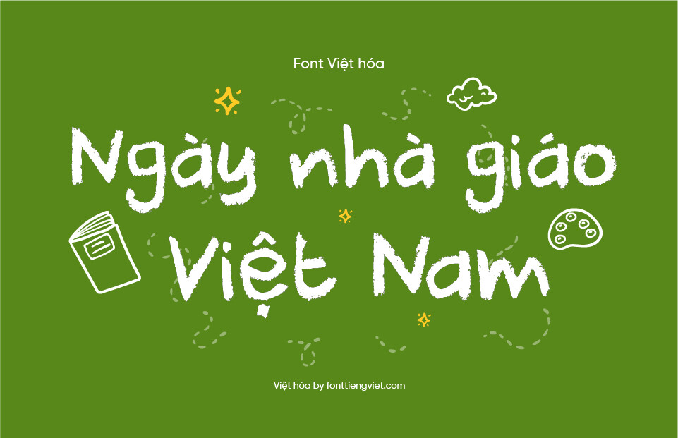 Font Việt hóa 1FTV VIP DK Cool Crayon – Phấn