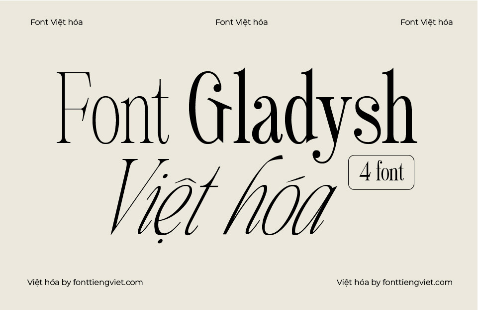 4 Font Việt hóa 1FTV VIP Gladysh