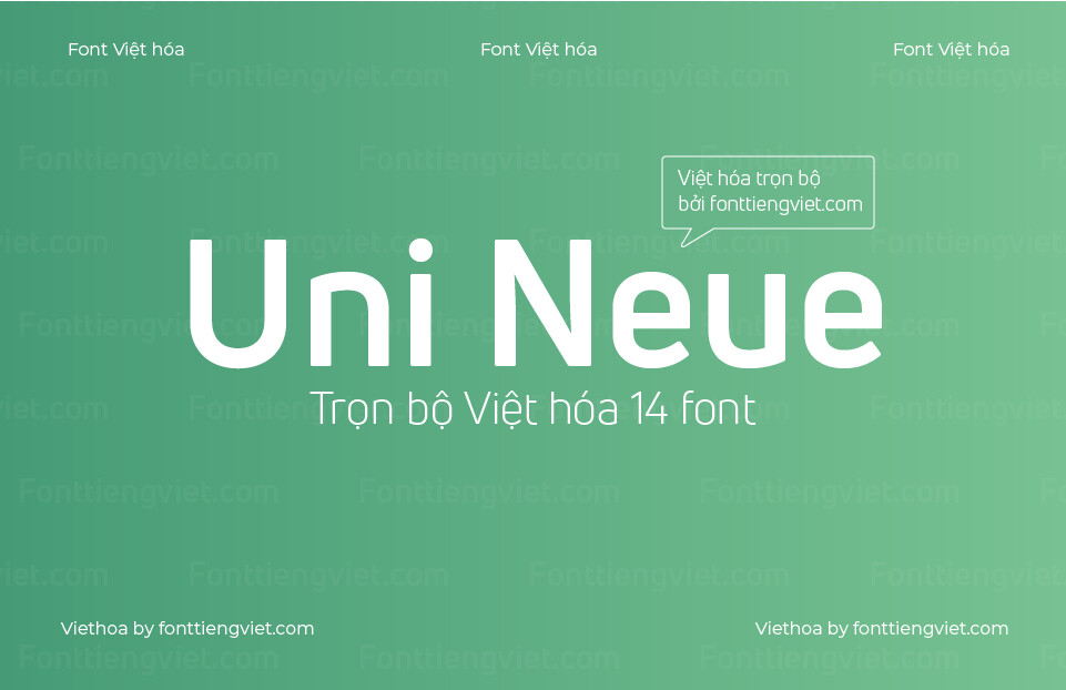 Trọn bộ Font Việt hóa 1FTV Uni Neue – Font Uni Neue Family
