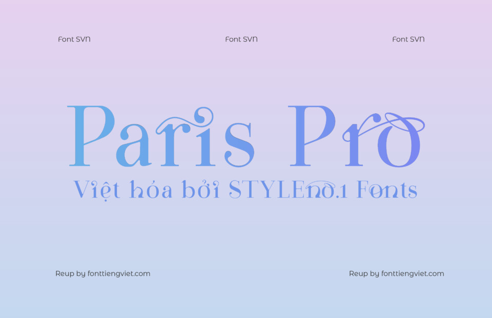 Font Việt hoá SVN Paris Pro