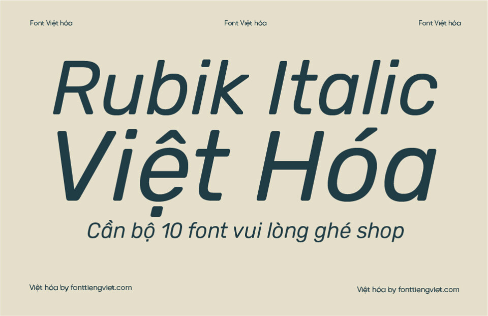Font Việt hóa 1FTV VIP Rubik Italic