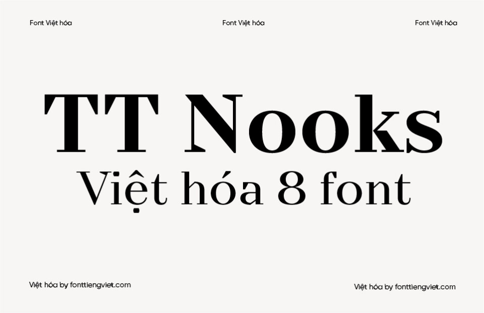 Bộ 8 Font Việt hóa 1FTV VIP TT Nooks