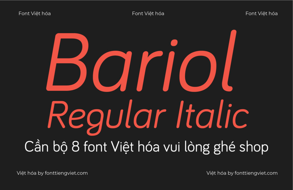 Font Việt hóa 1FTV VIP Bariol Regular Italic