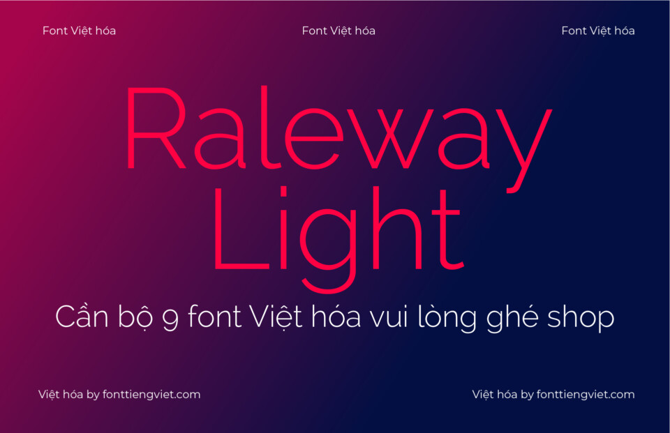 Font Việt hóa 1FTV VIP Raleway Light