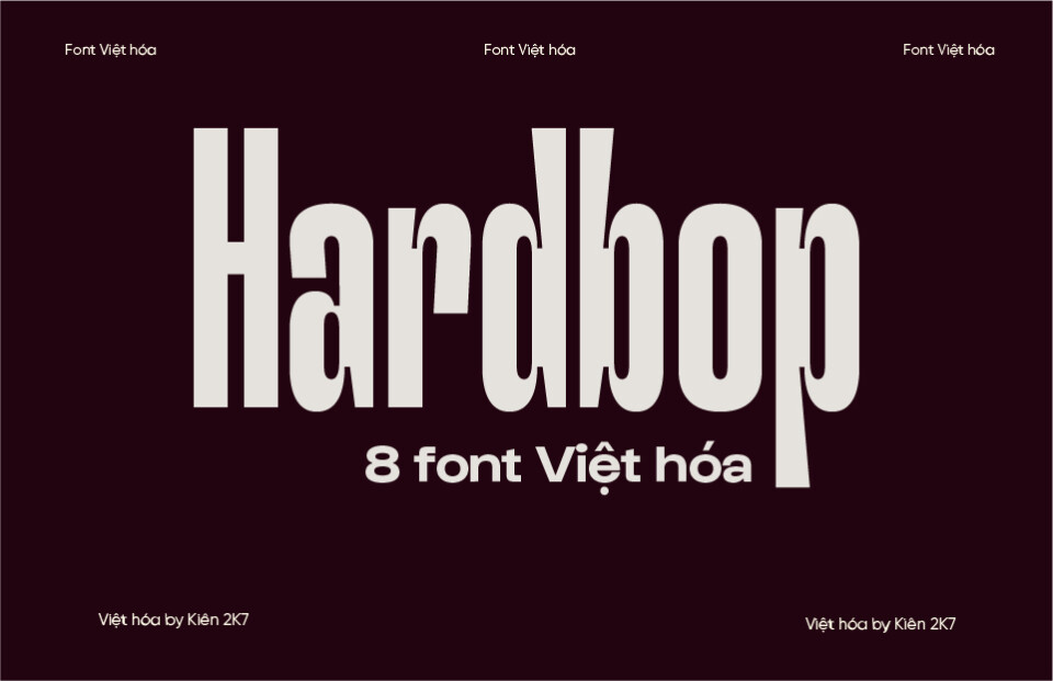 Bộ 8 font Việt hóa Hardbop