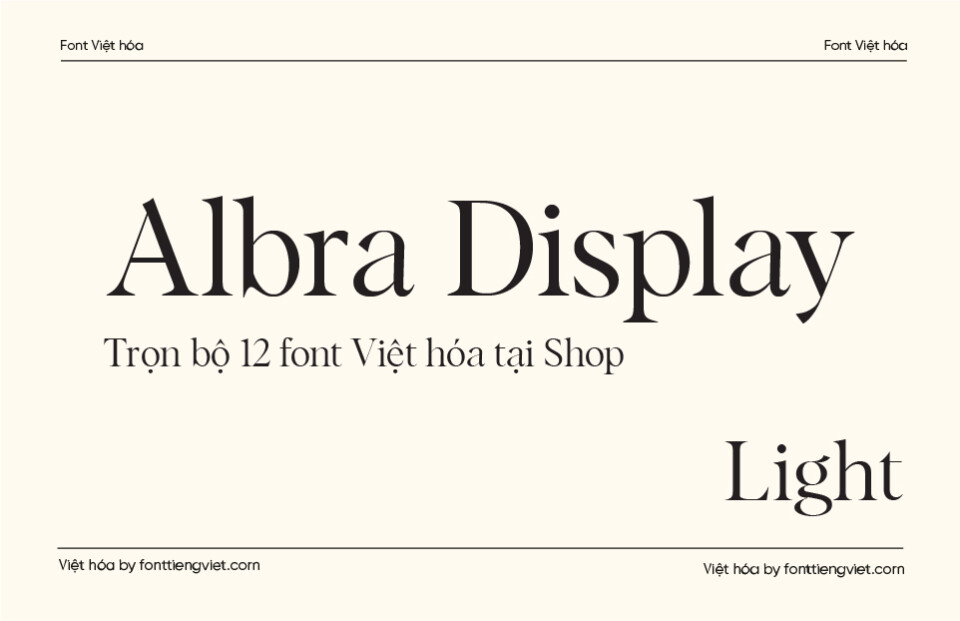 Font Việt hóa 1FTV VIP Albra Display Light