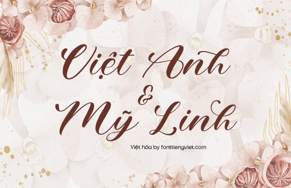 [Shop font] Font Việt hóa 1FTV VIP Amtyara Script – Font thiệp cưới