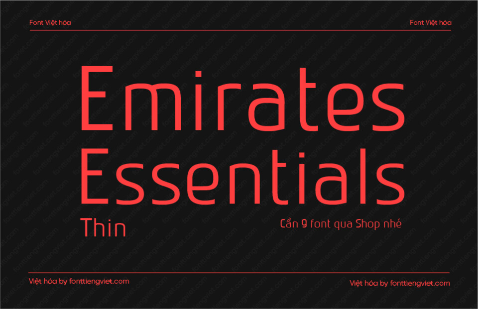 Font Việt hóa 1FTV VIP Emirates Essentials Thin