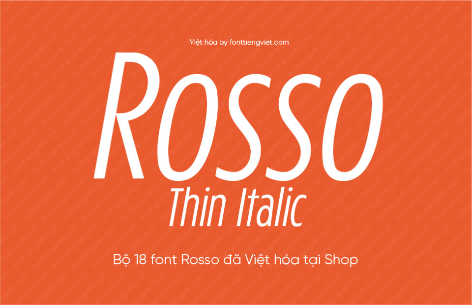 Font Việt hóa 1FTV VIP Rosso Thin Italic