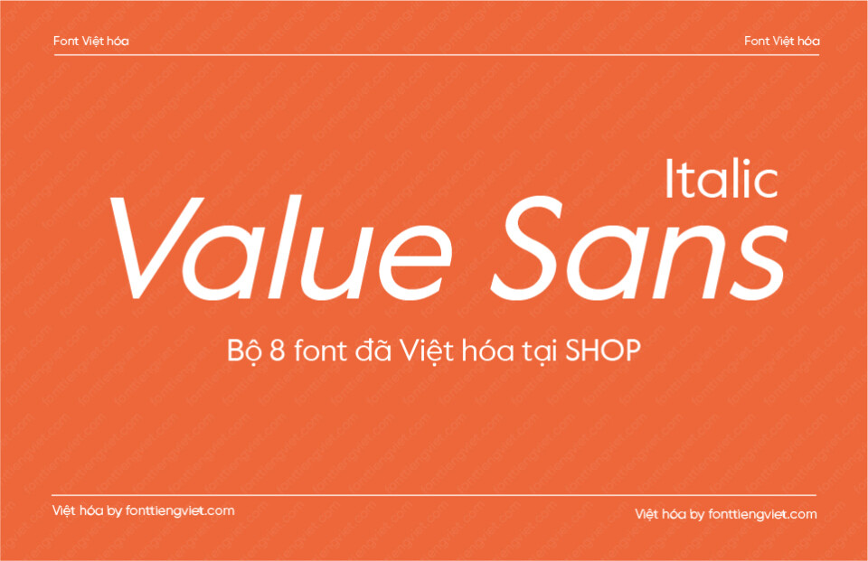 Font Việt hóa 1FTV VIP Value Sans Italic