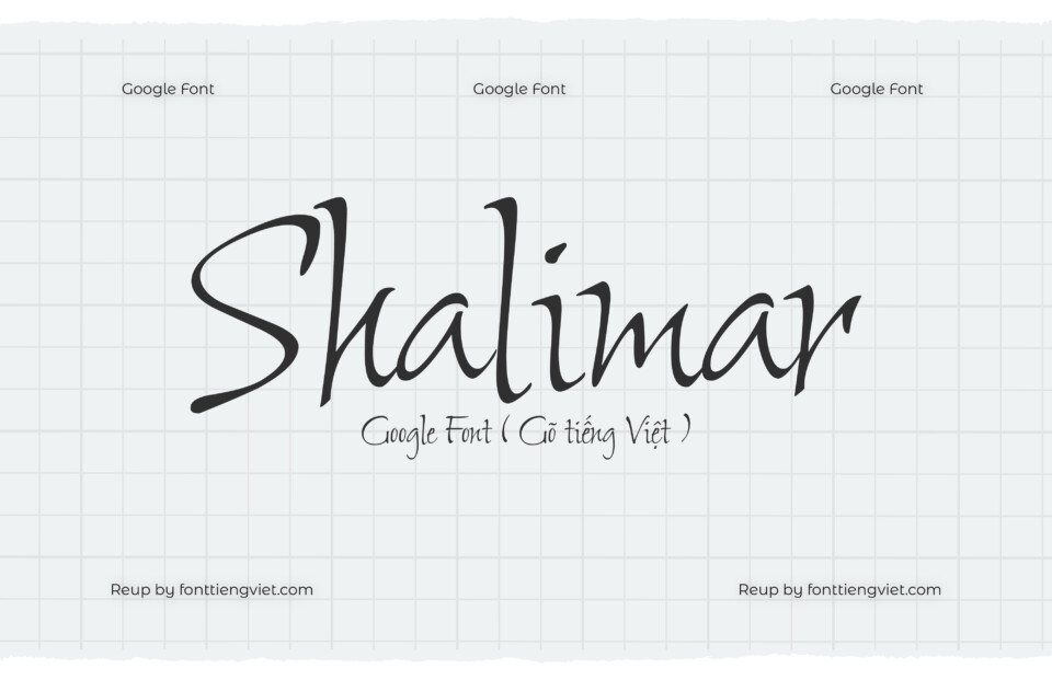 Font Việt hóa Shalimar ( Font tiếng Việt )