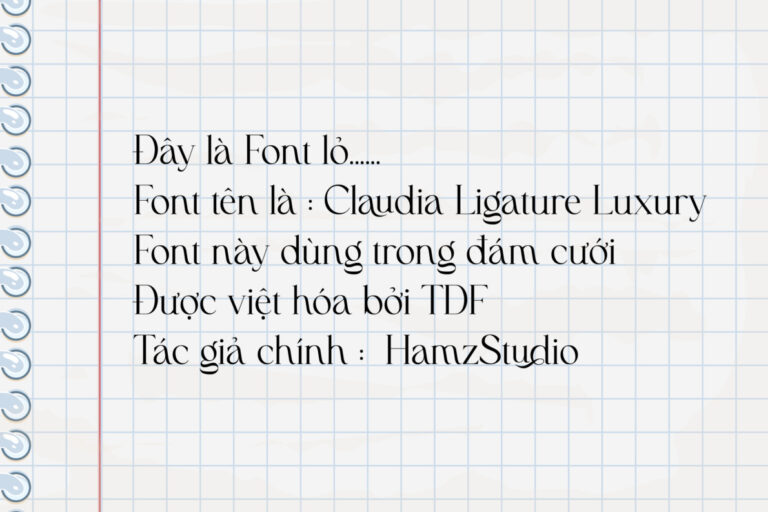 Font Việt hóa Claudia Ligature Luxury